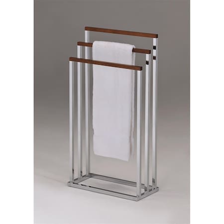 Kb 33 x 17.7 x 8.26 in. Towel Stand - Chrome & Walnut BS-1353